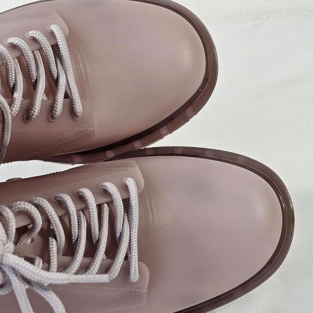 Melissa Coturno Jelly Pink Vegan Combat Rain Muck Boots Women's Size 6 - Picture 7 of 9
